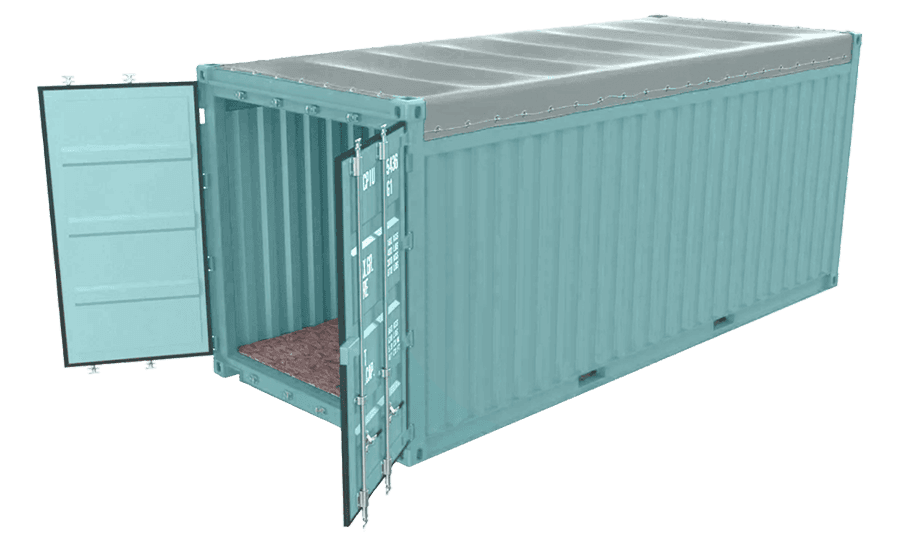 20-foot open-top container